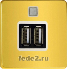 Зарядка USB двойная (Золото)