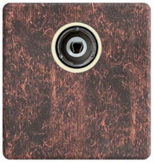 Розетка телевизионная оконечная с IEC male коннектором (Rustic Copper, бежевый)