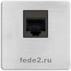 Интернет розетка Fede RJ-45 (Nickel Satin, черный)