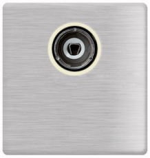 Розетка телевизионная оконечная с IEC male коннектором (Nickel Satin, бежевый) Розетка телевизионная оконечная с IEC male коннектором (Nickel Satin, бежевый)