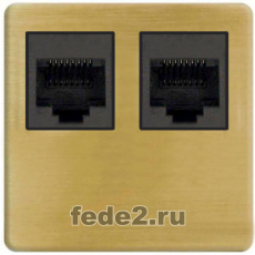 Двойная интернет розетка Fede RJ-45 (Matt Patina, черный)