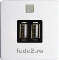 Зарядка USB двойная (Белый)
