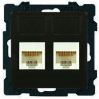 Двойная интернет розетка Fede RJ-45 (Черная) Двойная интернет розетка Fede RJ-45 (Черная)